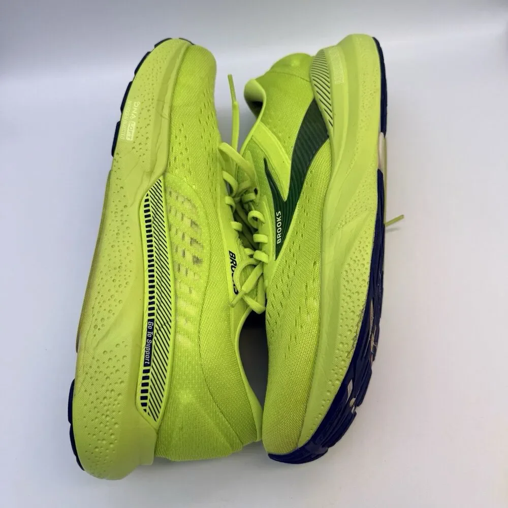 Brooks Adrenaline GTS 24 Men's Size 14D Acid Lime Sunny Lime Running Shoes